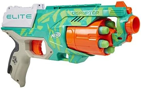 NERF Elite Disruptor Dynamic Green Dart Blaster, Rotating Drum, Slam Fire, Outdoor Toys, for Kids, Ages 8+ (Amazon Exclusive)