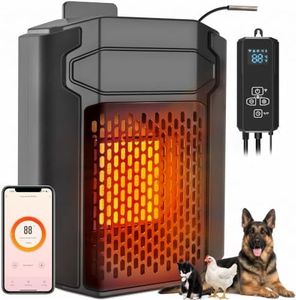 PETNF Dog House Heater with Thermostat Smart WiFi App Control, 500W Dog House Heaters for Outside Doghouse Chicken Coop kennel Cat, Outdoor Pet Heater with External Temp Probe & Adjustable Temp Timer