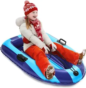 Inflatable Snow Sled, Heavy Duty Snow Tube with Reinforced Handles, Winter Toys Gifts Sleds for Kids Boys Girls, Toboggan for Outdoor Sledding