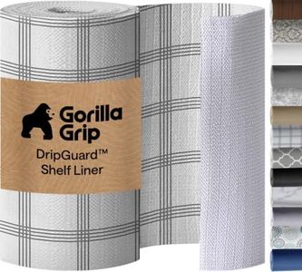 GORILLA GRIP Shelf Liner, Kitchen Drawer Protector, 20x240 Gray White