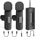 Professional Wireless Lavalier Microphone for iPhone, Android Phone, Camera - Recording Omnidirectional Condenser Mic Ultra Low Delay, Lapel Noise canceling Mic for Video YouTube Interview Tiktok Vlog