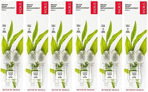 RADIUS Toothbrush Replacement Brush Heads 2-Count Improve Gum Health & Reduce Gum Issues - Medium - Pack of 6