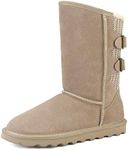 DREAM PAIRS Women's Mid Calf Winter Snow Boots Fashion FuzzyChic Buckle Booties,Size 7,Sand,Sweaty-Buckle