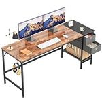 63 inch Office Desk with Two Non Woven Drawers, Computer Writing Desk Work Table for Bedroom, Home, Office, Kid Student Study Desk for Dorm Room