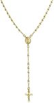 18K Gold Plated Brass Virgin Mary Catholic Rosary Beads Necklace for Women Teens Prayer Virgin De Guadalupe Rosario Crucifijo