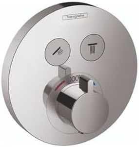 hansgrohe ShowerSelect S Modern Thermostatic Shower Valve Trim with Temperature Control and Diverter in Chrome, 15743001