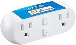 meross WiFi Dual Smart Plug, 15A 2-in-1 Smart Outlet, Support Apple HomeKit, Siri, Alexa, Echo, Google Home and SmartThings, Voice & Remote Control, Timer, No Hub Required, 2.4G Only, 1 Pack