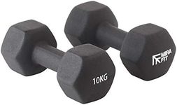 Mirafit Soft Touch Mini Hex Dumbbells - 2 x 10kg