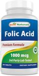 Best Naturals Folic Acid 1000 mcg (Vitamin B9), 240 Tablets