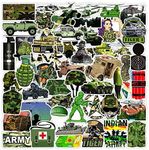 Serhuque 50pcs Camo Stickers for Kids Boys Men Adults Cool American Army Military Vinyl Decals for Guns Water Bottles Laptop Jeep Truck Car Bumper Scrapbook Waterproof