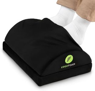 ErgoFoam Foot Rest for Under Desk at Work with Warm Feet Pocket - Chiropractor-Endorsed Foot Rest Warmer, High-Density Foam, Velvet