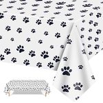 54x108 inch Plastic Dog Paw Print Tablecloth Animal Safari Table Cover Zoo Theme Table Cover Rectanglar Waterproof Tablecloth for Kids Birthday Baby Shower Zoo Jungle Safari Themed Party Decorations