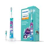 Philips Sonicare for Kids Electric Toothbrush with Bluetooth, Coaching App, 2 Brush Heads, 2 Modes and 8 stickers For Customisation - HX6322/04