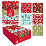 Giftmaker 10 Sheets Wrap Xmas Wrapping Paper 5 Designs 50 x 50cm