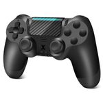 Effdrdfs Wireless Controller, Upgraded Controller Wireless for PS-4/Slim/PC, Bluetooth Gamepad Joystick with Dual Vibration/Touch Panel/ 3.5mm Audio Jack/Six-Axis/Ergonomic(Black)