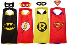 Rubie's Super Hero Cape Set Officially licensed DC Comics Assortment 4 Capes, 3 Masks, and 1 Chest Piece, One Size (Amazon Exclusive)