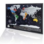 Scratch Off World Map Framed