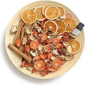 Fall Potpourri - Dried Orange Slices & Cinnamon Sticks, Orange Scented Potpourri Dried Flowers, Fall Potpourri Bowl Filler, Autumn Potpourri Bags Fall Potpourri for Harvest Farmhouse Decor(Orange)