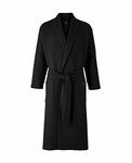 THE SAVILE ROW COMPANY LONDON Men's Lightweight Soft Cotton Waffle Kimono Bathrobe Dressing Gown - Black - X-Large