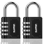 Combination Lock, UBANTE 4 Digit Combination Padlock Set, Metal and Plated Steel Material for School, Employee, Gym or Sports Locker, Case, Toolbox, Hasp Cabinet and Storage, Pack of 2, Black