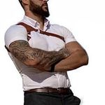 Deepsire Men's Leather Harness - Durable and Breathable Adjustable Harness for Various Occasions-Sexy Punk Chest Belt, Browm, Large