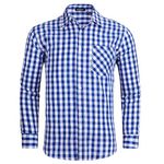 Enlision Checked Shirt Mens Long Sleeve Plaid Shirts Men Blue and White Casual Button Down Tartan Lumberjack Overshirt with Pocket Regualr Fit M