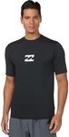 Billabong Men's Standard Classic Short Sleeve Loose Fit Rashguard, Black Wave, Medium