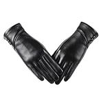 Womens Winter Leather Gloves Touch Screen Wool Lined Windproof Warm Suede Fashion Dress Gloves