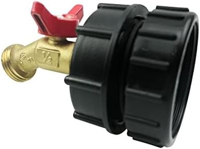 LANDSIN IBC Tote Fittings Fine Thread, 275-330 Gallon IBC Tote Tank Adapter 2" Threads Brass Hose Faucet Valve Tool with Ball Valve Fits for Garden Hose Connector