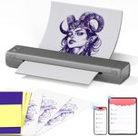 Itari M08F Tattoo Stencil Printer - Tattoo Transfer Machine Thermal Copier with 10pcs Transfer Paper, Bluetooth Stencil Printer for Tattooing, Tattoo Mchine Kits Compatible with Phone Ipad & PC, Gray