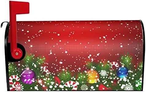 Joyidec Mailbox Covers Magnetic Large Size Waterproof Christmas Lamp Mailbox Wraps Post Letter Box for Courtyard Garden Yard Fence Decor 25.5x21 in