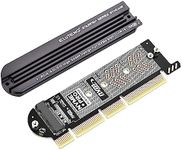 ELUTENG NVMe PCIe 4.0 Adapter NVMe M.2 SSD to PCIe X4/X8/X16 Card with Aluminum Heat Sink M.2 to PCI-Express SSD Expansion Card Support 2230 2242 2260 2280 Max 4TB for Windows/Linux/Moc os