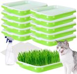 Kshavi Seed Sprouter Germination Tray with Drain Holes, Nursery Tray, 500ml Empty Spray Bottle, Germination Paper Soil-Free Wheatgrass Sprouting Growing Kit for Garden Home Office (Pack of 8)