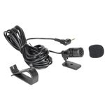 3.5mm Car Microphone, Small Microphone 3.5mm Jack Compatible with Kenwood Sony Boss Alpine Jensen, Mic Vehicle External Bluetooth Stereo Radio Player Navigation DVD Gps, 3 Metres Cable, Plug and Play