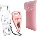 AceMining Portable Door Lock Home Security Door Locker Travel Lockdown Locks for Additional Safety and Privacy Perfect for Traveling Hotel Home Apartment College-Pink(1 Pack)