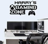 Gaming Zone Personalised Wall Stickers Xbox 1 Controller Gamer Vinyl Decals Decor Xbox ONE UK Seller (Matt Grey, W60xH40cm)