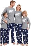 Ekouaer Family Christmas Pjs Matching Sets 2024 Christmas Pajamas for Family Christmas Bear Pjs Men Holiday Xmas Jammies Set XX-Large