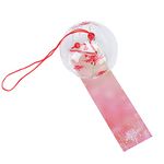 VALICLUD 1pc Glass Wind Chimes Cherry Blossom Decor Romantic Glass Wind Bells Feng Shui Wind Chimes Remembrance Retro Wind Chime Balcony Wind Chime Red Paper Window Household