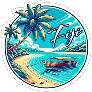 Fiji Sticker Travel Outdoors Decal Vinyl Small Waterproof for Water Bottle Mug Passport Scrapbook Notebook Laptop Tumbler Skateboard Computer Phone 4" ID44990