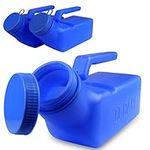 JJ CARE Urinals for Men (Pack of 3) Urine Bottle with Glow in The Dark Screw Cap Lid, Portable Urinal for Men for Hospital, Incontinence, Elderly, Spill-Proof Travel Urinals - Blue