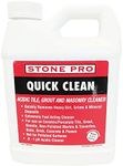 Stone Pro Quick Clean - Acidic Tile, Grout and Masonry Cleaner Concentrate - 1 Quart