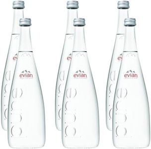 Evian Natural Mineral Water, 25.4 oz Glass Bottle - Pack of 6 (Total of 152.4 Fl Oz)