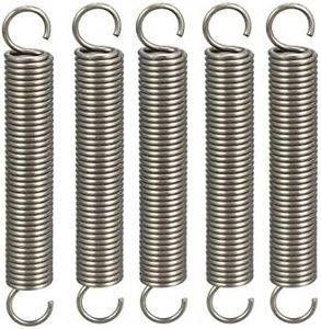 uxcell Extended Tension Spring Wire Diameter 0.047", OD 0.39", Free Length 2.76" Stainless Steel Small Dual Hook Tension Spring 5pcs