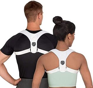 Swiss Safe Posture Corrector for Men/Women - Stylish & Discreet Ergonomic Back Straightener Brace for Proper Posture & Spinal Pain Relief - (White, Large Size)