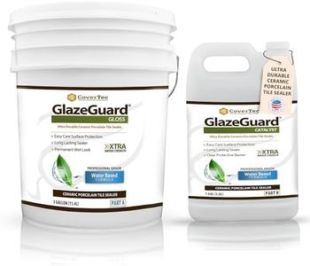 CoverTec GlazeGuard Gloss Floor Sealer Wall Sealer for Ceramic, Porcelain, Stone Tile Surfaces (Prof Grade - 2 Part Kit A+B = 4 Gal)