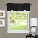 Achim Home Furnishings Darcy Window Curtain Valance, 58x14, Black and White