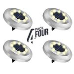 Torchtree 2023 Upgraded Solar Lights Outdoor Garden, Solar Ground Lights, Disk Lights Decking Lights Solar Powered for Lawn Pathway Yard Landscape Walkway（4 Pack Warm White