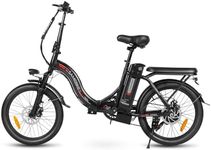 SAMEBIKE 20" Electric Bike for Adult, 468WH Removable Battery Folding Step Through City eBike 43Miles Range(PAS) &15MPH Top Speed, With Front Suspension, Phone Holder and Front Basket Electric Bicycle