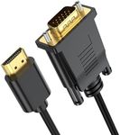 URELEGAN HDMI to VGA Cable 3.3 Feet, HDMI to VGA Cord (Male to Male) 1080P HD Video Cables Compatible for Computer, Desktop, Laptop, PC, Monitor, Projector, HDTV and More (NOT Bidirectional)