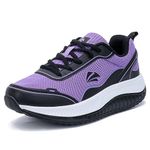 AOV Womens Walking Shoes with Arch Support BlackPurple 9